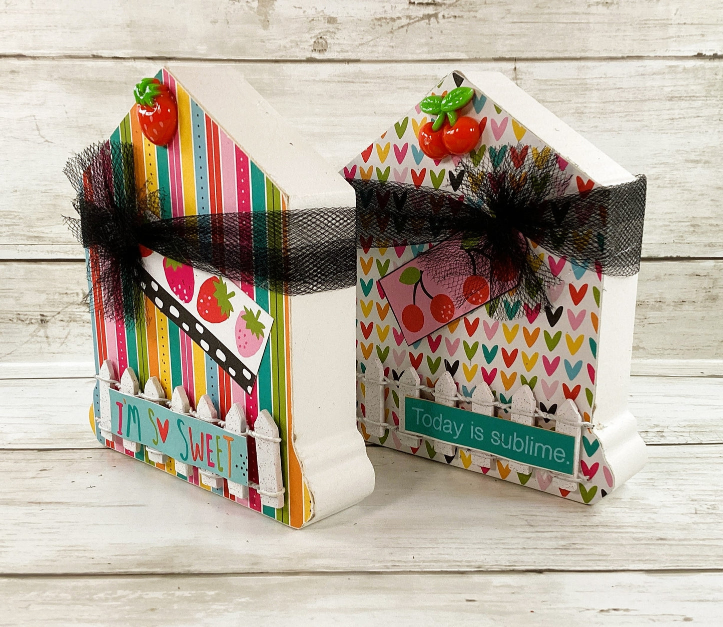 AGD Spring Decor - Strawberry Cherry Summer Chunky House 2pc Set