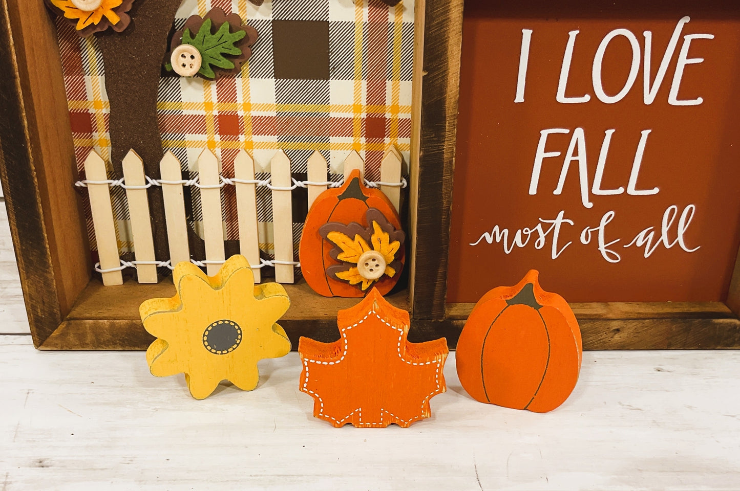 AGD Fall Decor - Love Fall Most Of All Inset Shadow Diorama Box Sign