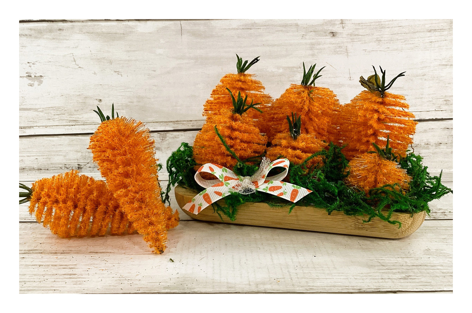 AGD Easter Decor - Sisal Carrot on Egg Tray Tier Tray Display
