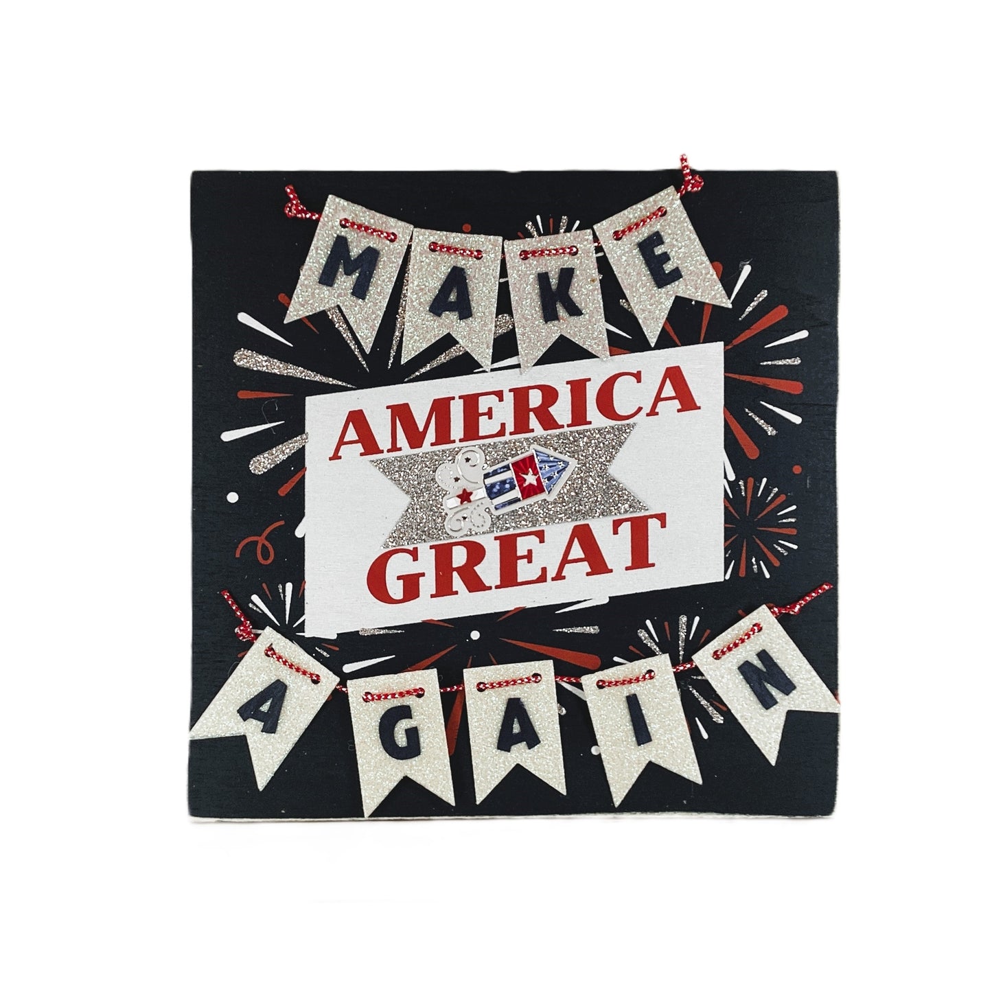 AGD Patriotic Decor - MAGA Make America Great Again Box Sign