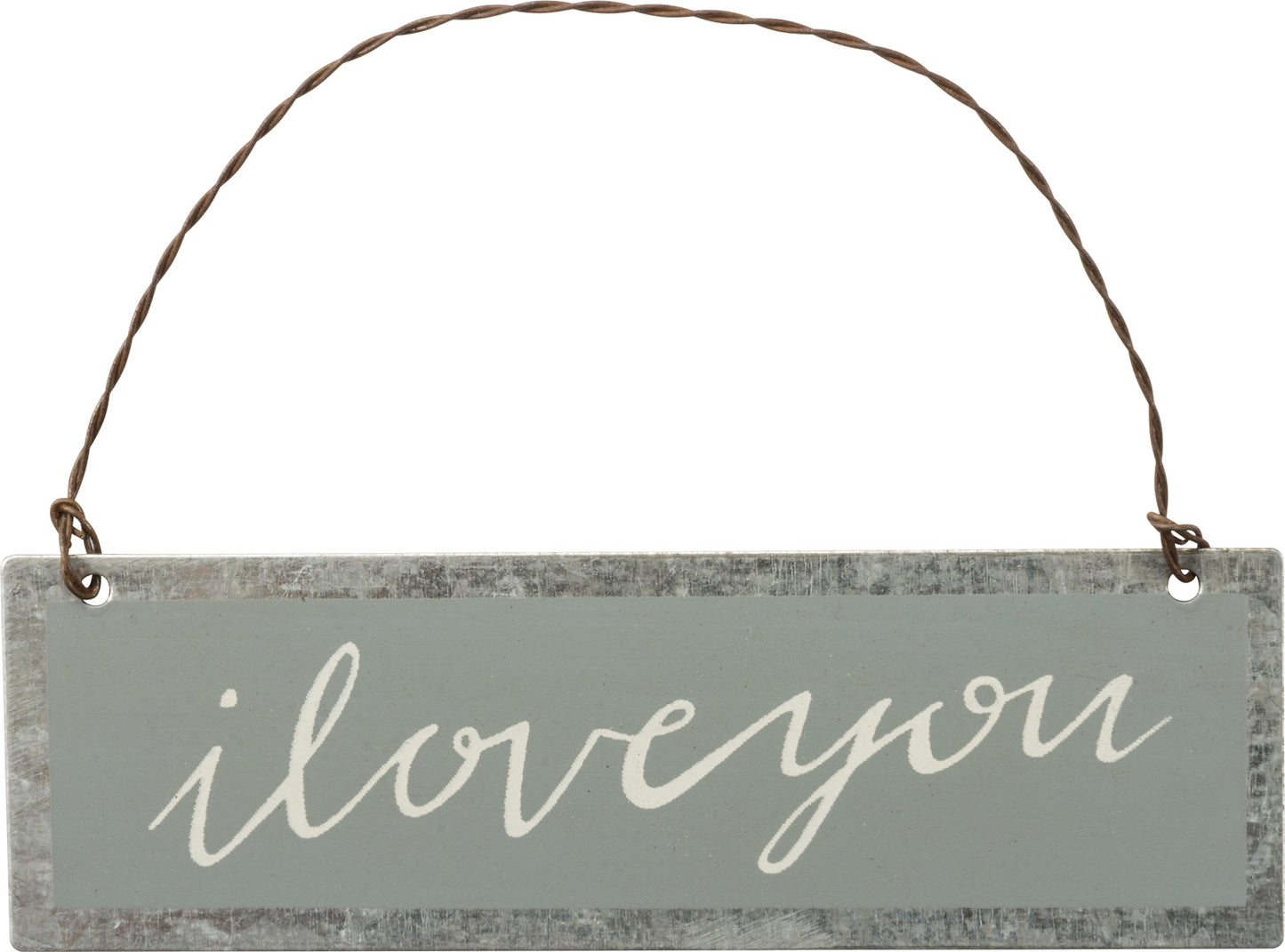 PBK Valentines Decor - I Love You Grey Gray Ornament Sign