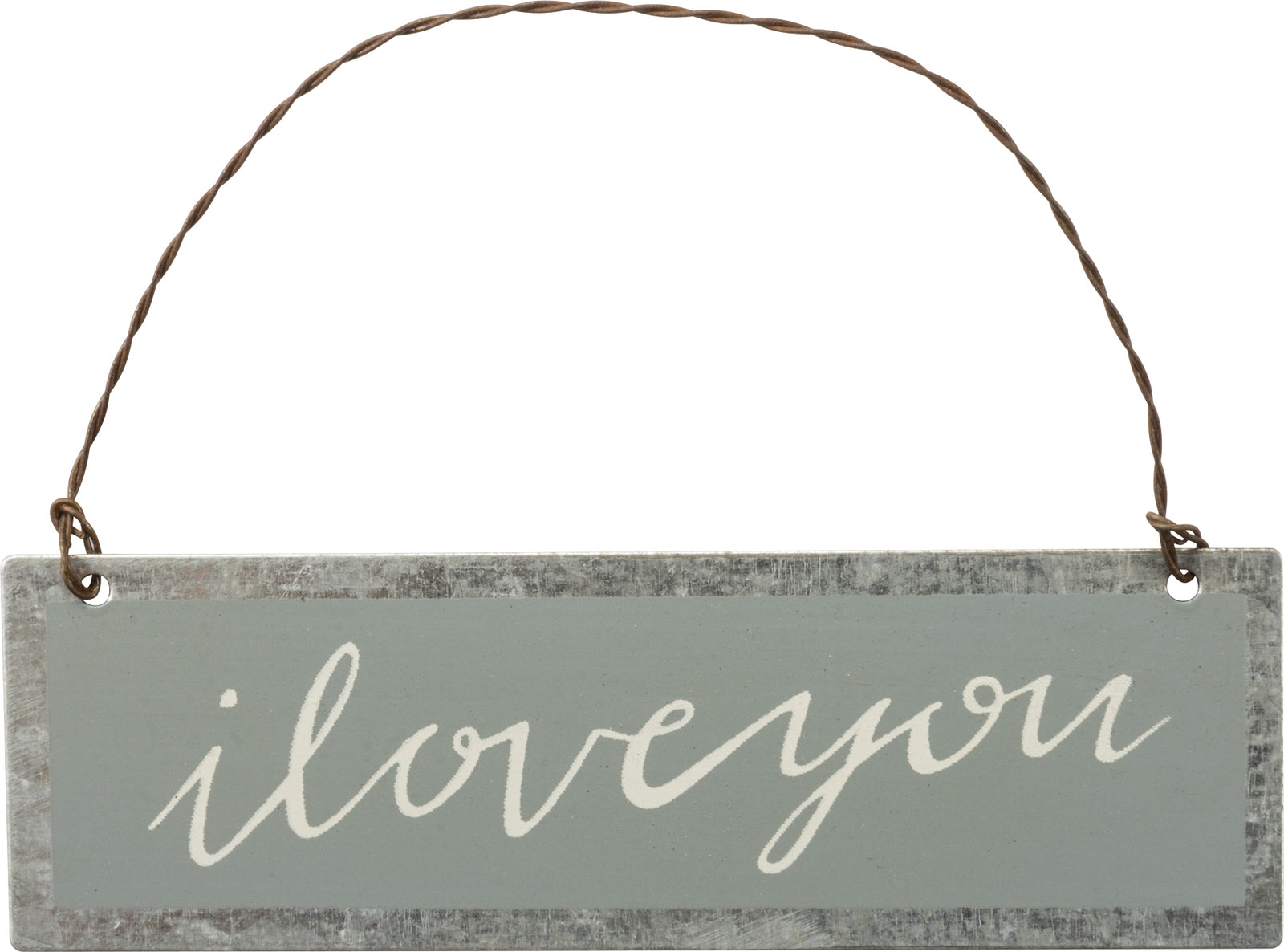 PBK Valentines Decor - I Love You Grey Gray Ornament Sign
