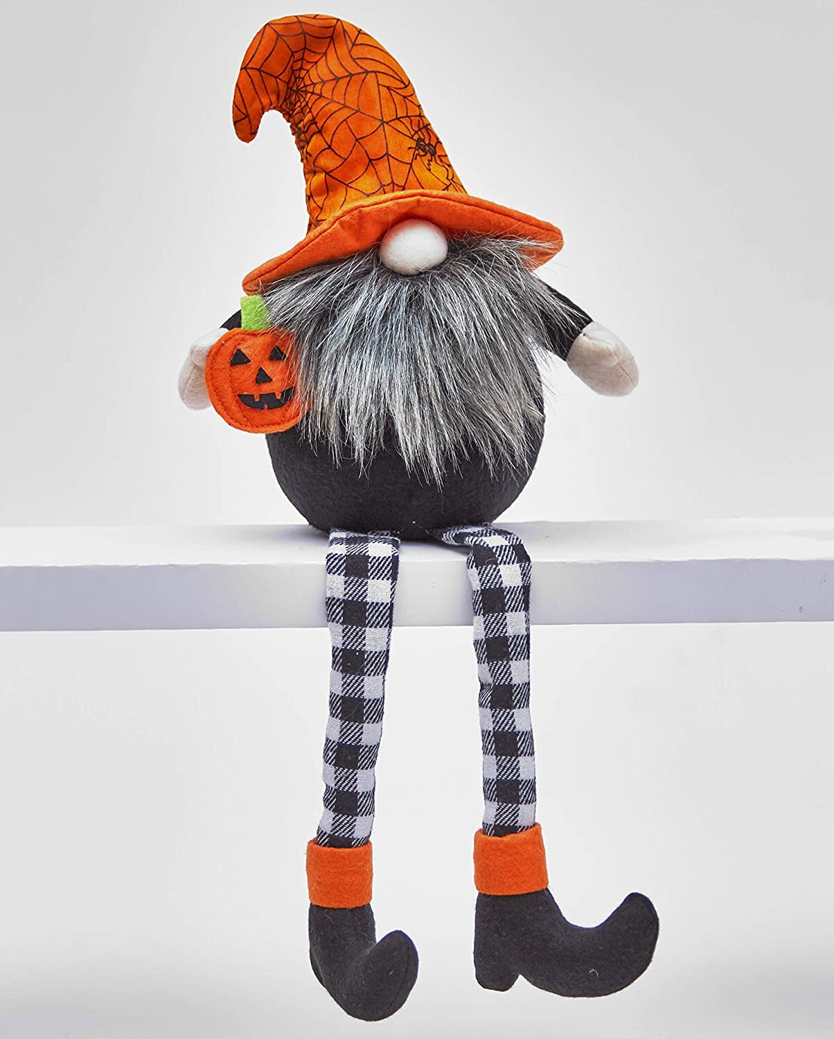 LC Halloween Decor - Lighted Large Sitting Gnome Plush Greeter