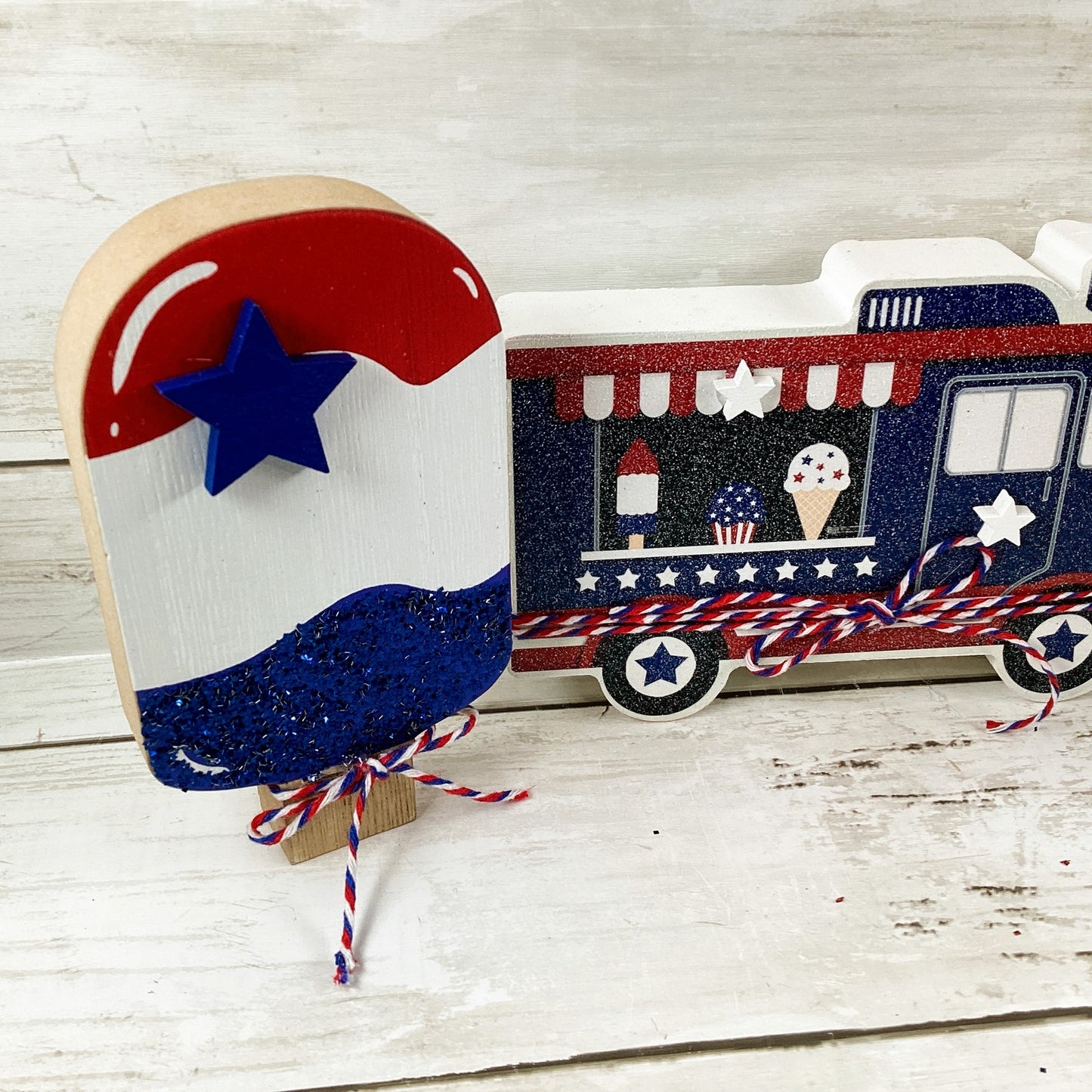 AGD Patriotic Decor - Popsicle Ice Cream Truck Sweet Freedom 4pc