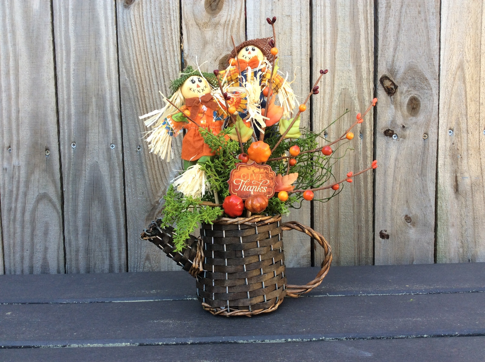 AGD Fall Decor – Give Thanks Watering Can Floral Display