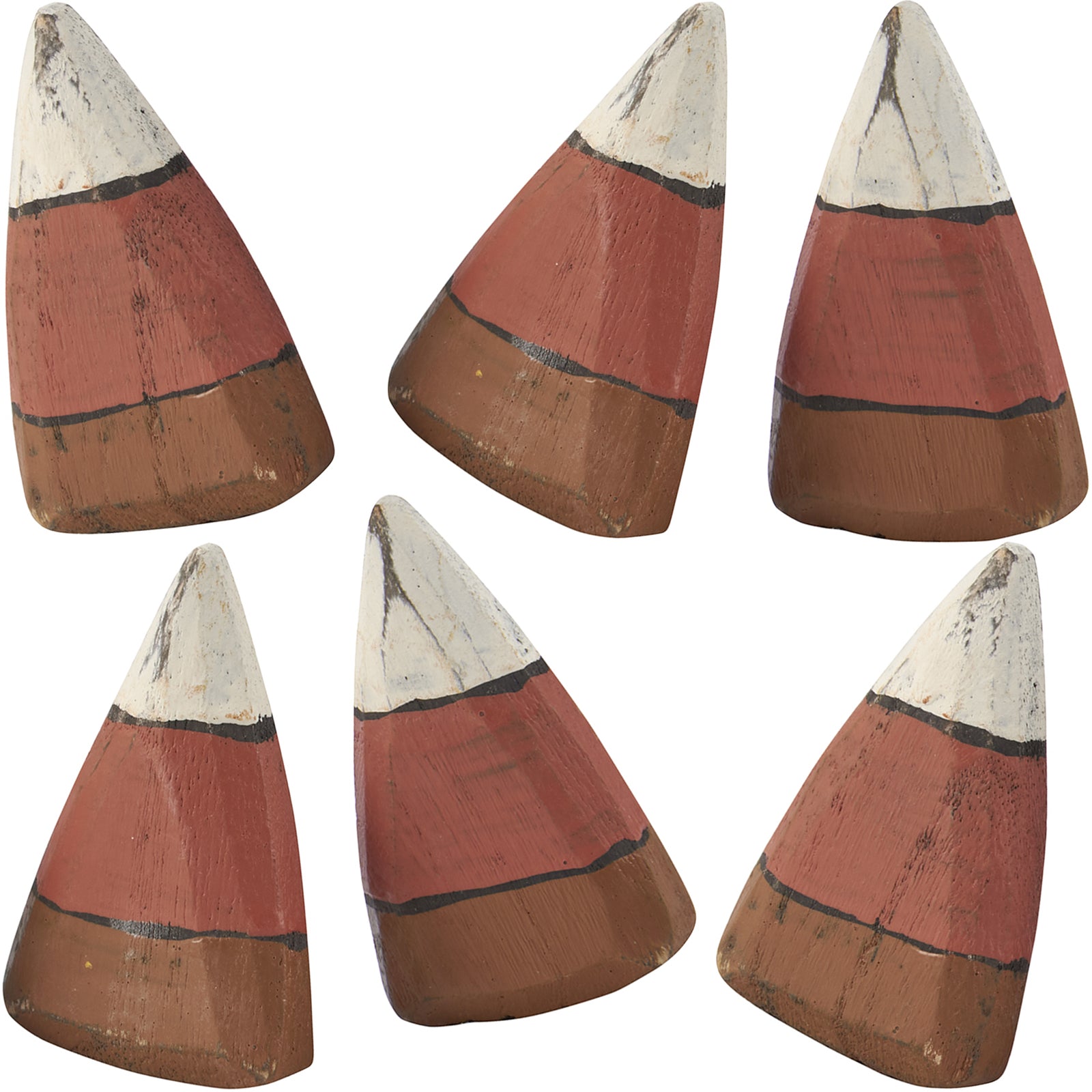 PBK Fall Decor - Rustic Wood Candy Corn Bowl Fillers 6pc Set