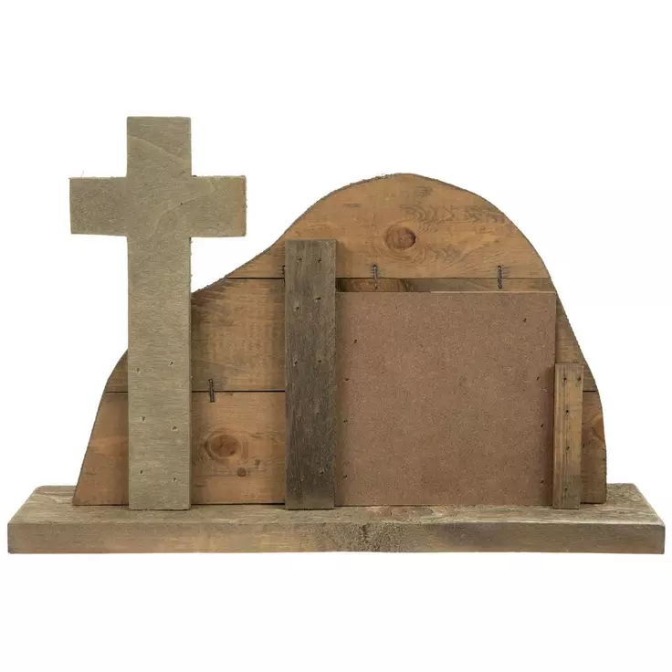 HL Easter Decor - Wood Resurrection He Is Risen Tomb Scene