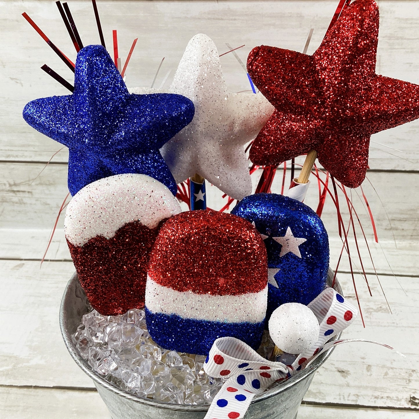 AGD Patriotic Decor - Faux Ice Cream Bars in Ice Tub Display