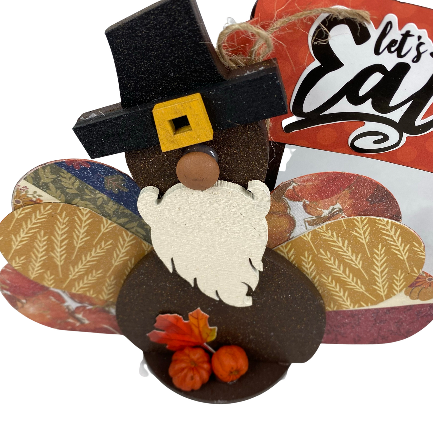 AGD Fall Decor - Fall Decor - Let's Eat Turkey Gnome Sitter