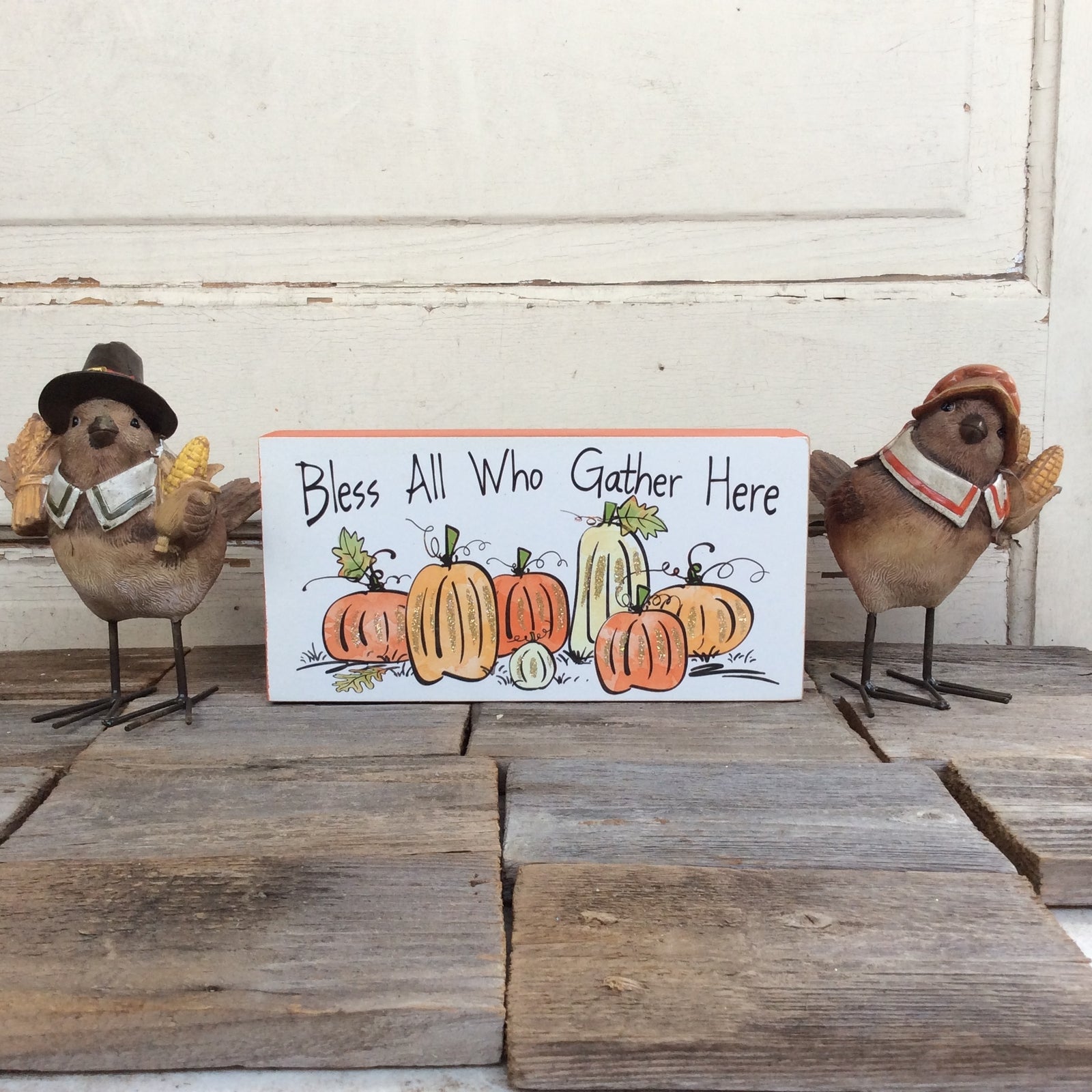 AGD Fall Decor - Bless All That Gather Birds 3pc Bundle Set