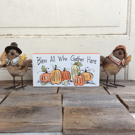 AGD Fall Decor - Bless All That Gather Birds 3pc Bundle Set