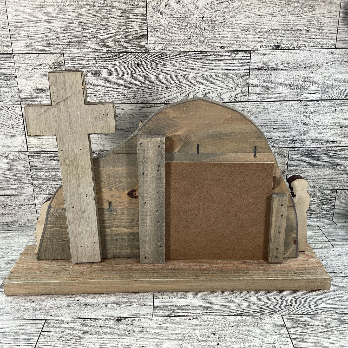 AGD Easter Decor - Jesus Wood Resurrection Tomb Cross Scene