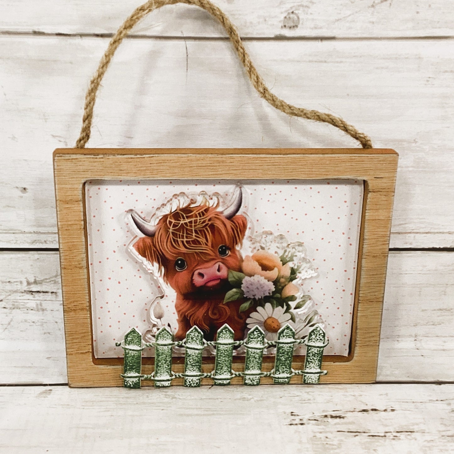 AGD Spring Decor - Daisy Sunshine Highland Cow Tier Tray Decor 3pc