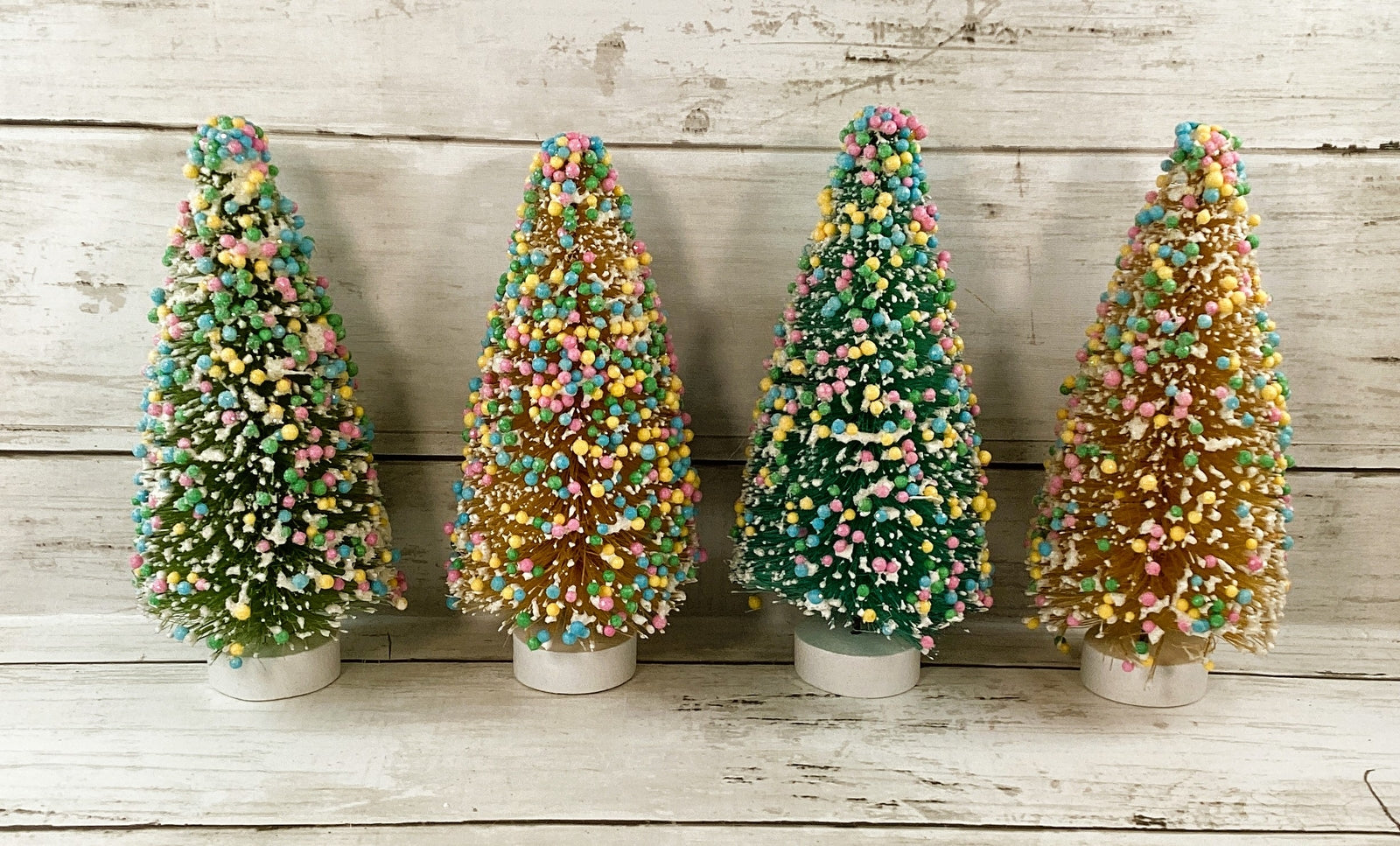 AGD Easter Spring Decor - Claydough Houses Candy Sisal Bottlebrush Trees