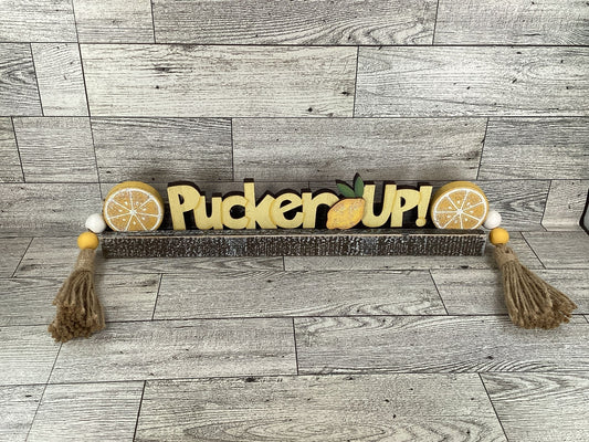 AGD  Spring Decor -Summer Lemon Pucker Up Letter Board Tabletop