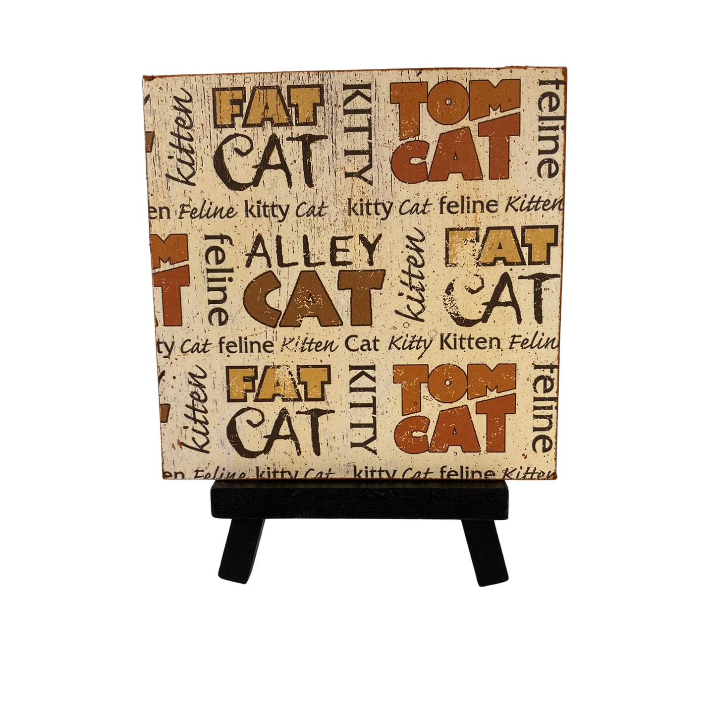 AGD Valentines Decor - Feline the Love Kitty Cat Mini Easel Sign