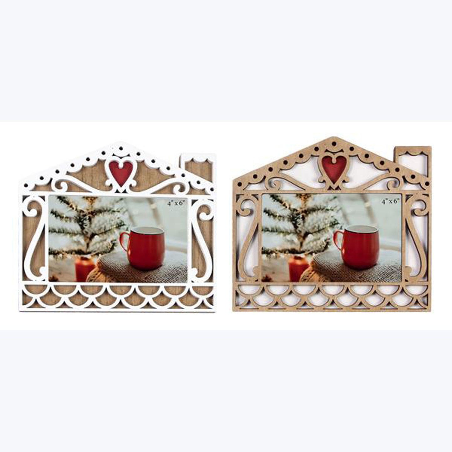 Youngs Christmas Decor - Gingerbread House Picture Frame 2pc Set