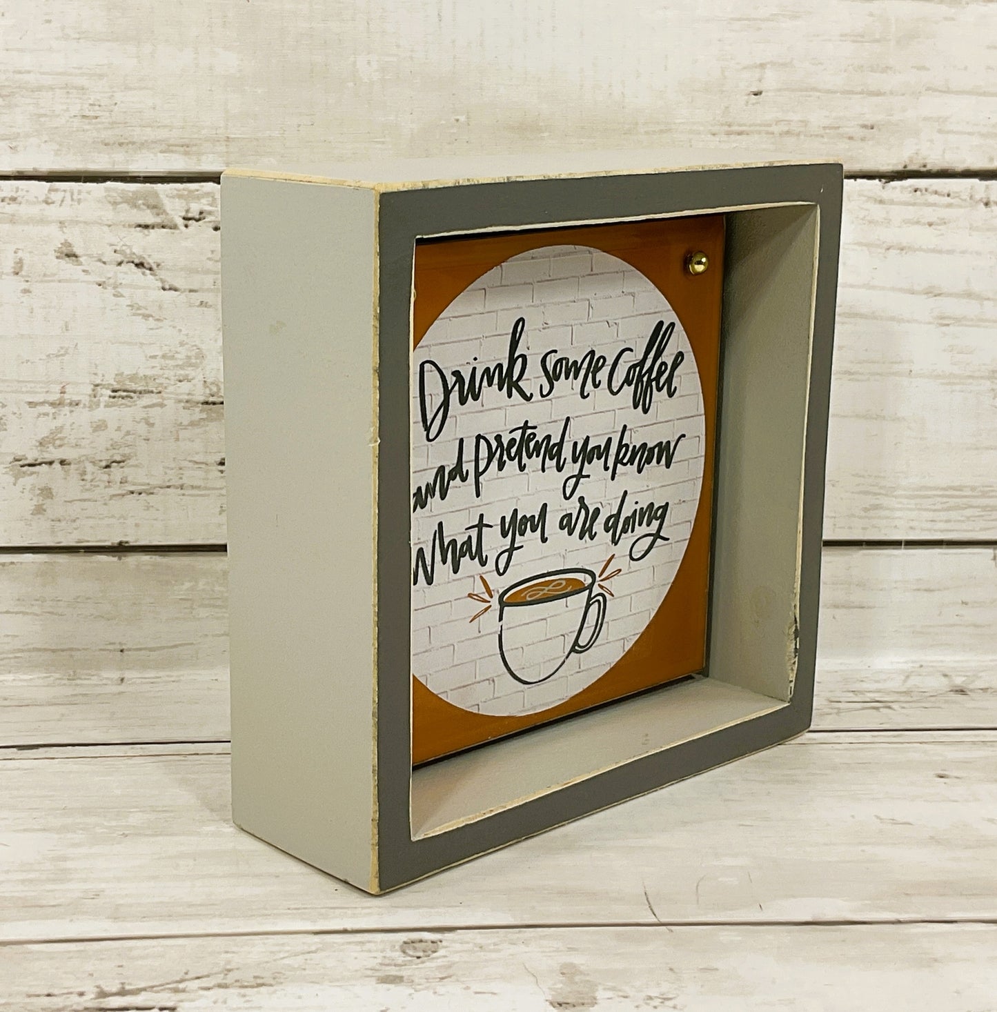 AGD Home Office Decor - Drink Coffee Snarky Wood Box Sign