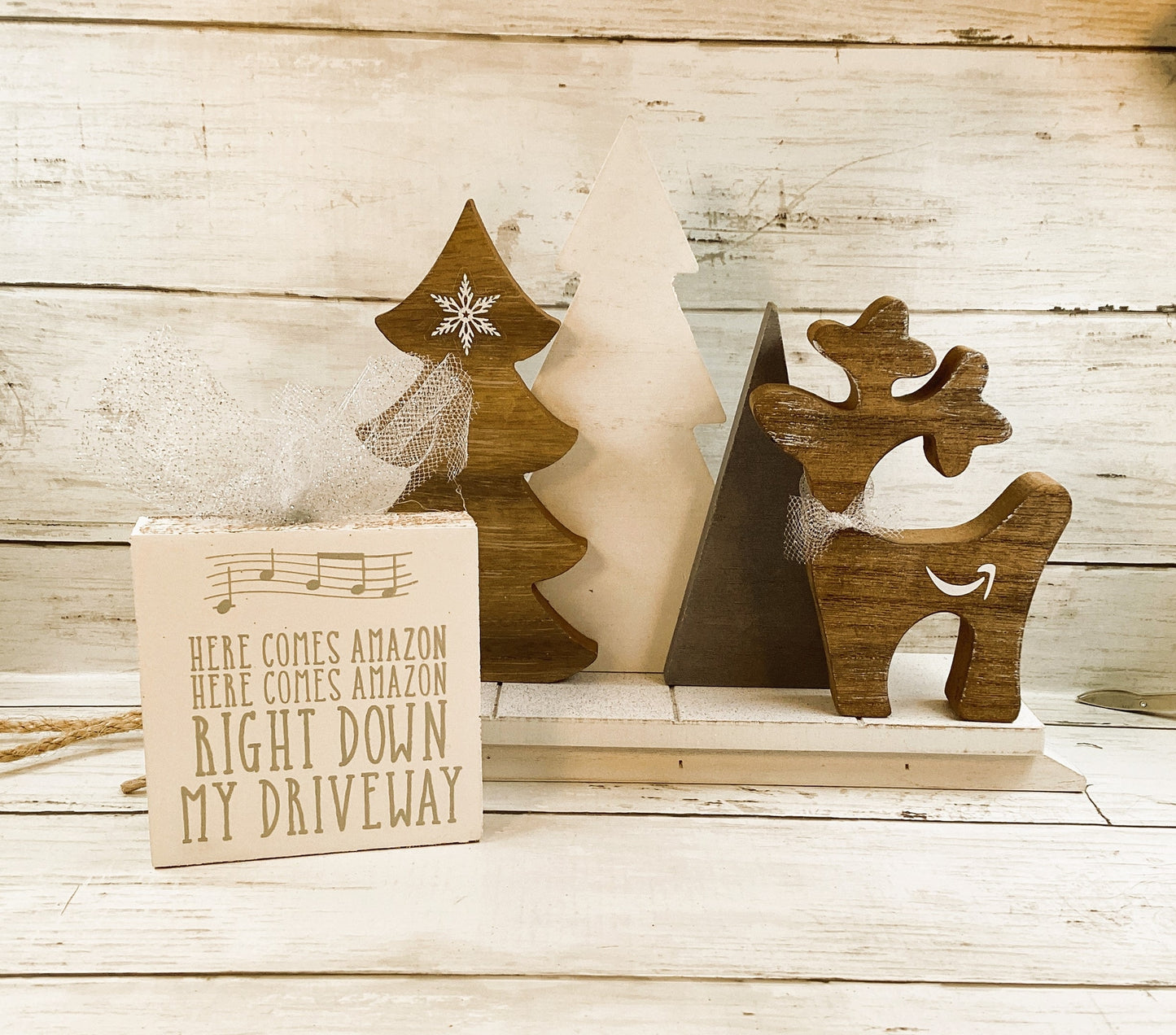 AGD Christmas Decor - Snarky AZ Delivery Driveway Sled Reindeer Trees 4pc