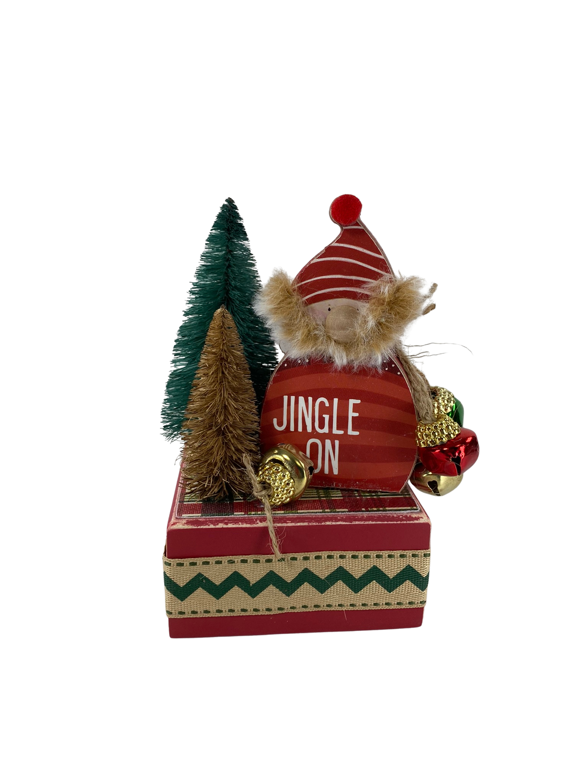 AGD Christmas Decor - Jingle On Gnome Elf Box Display