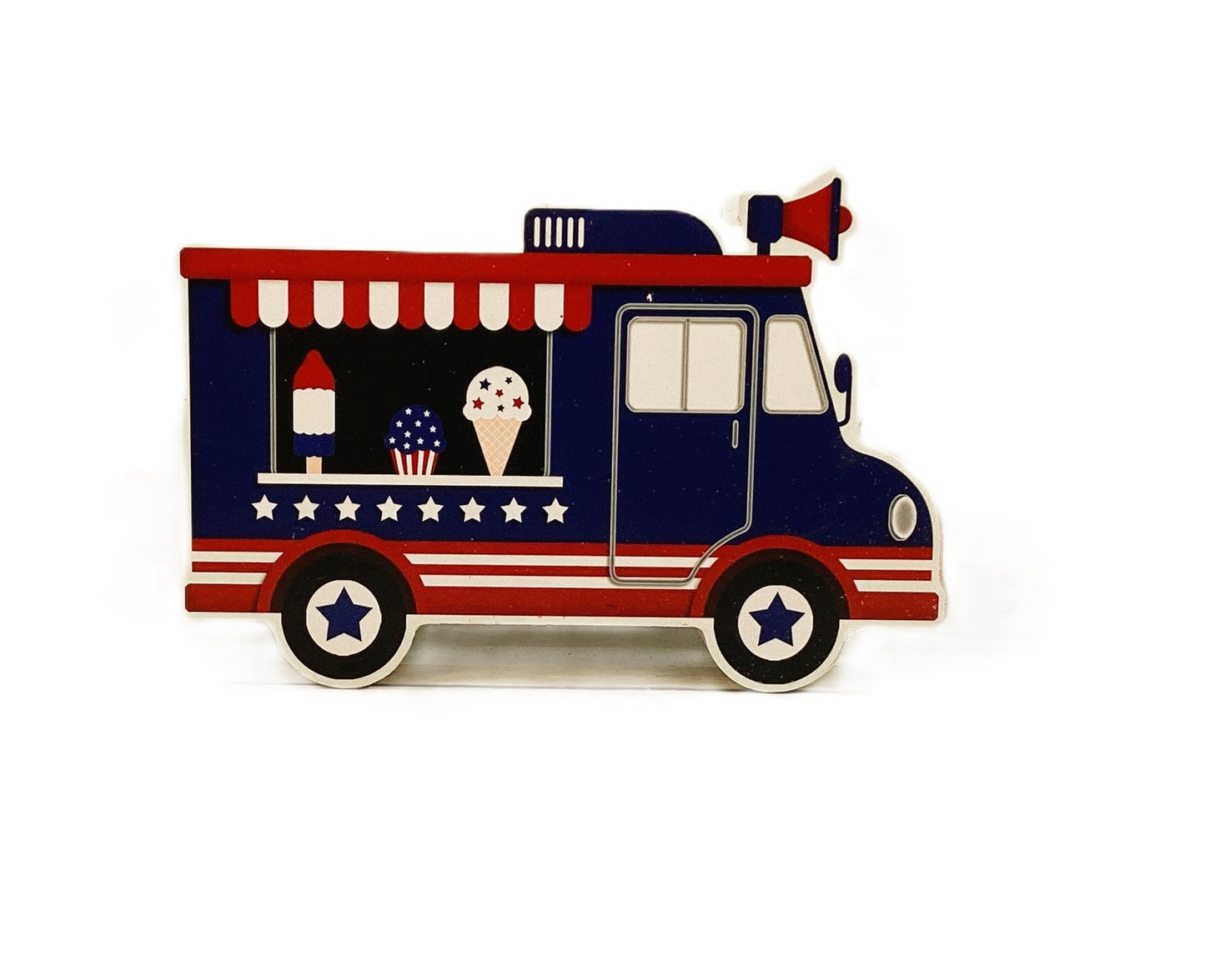 HL Patriotic Decor -July 4th Popsicle Ice Cream Chunky Wood Truck