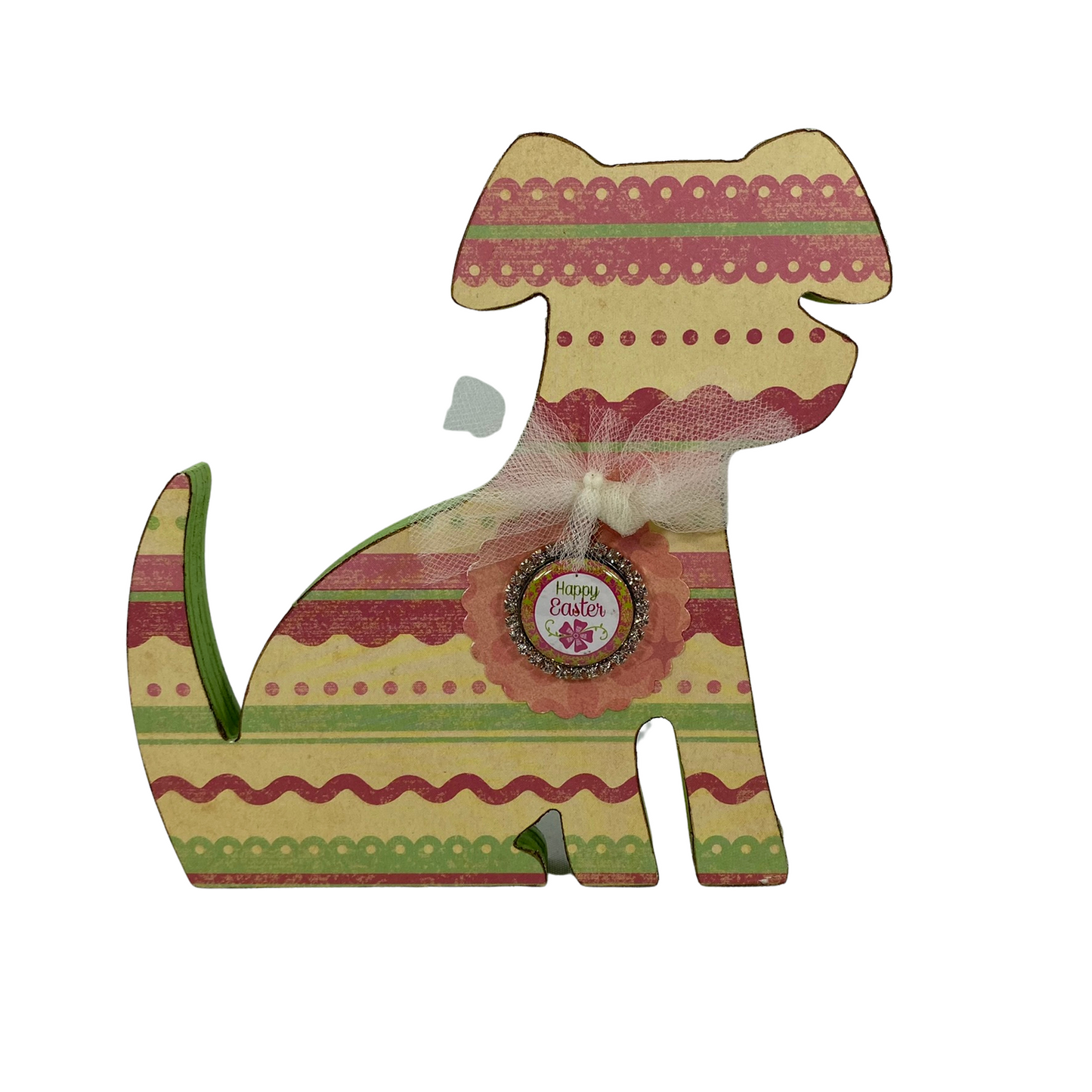 AGD Easter Decor - Spring Pastel Cat Dog Chunky Tabletop Sitter 2pc Set