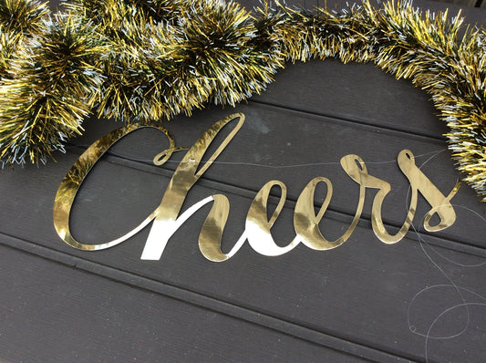 AGD New Years Decor -Cheers Black Gold Tinsel Garland 8ft.