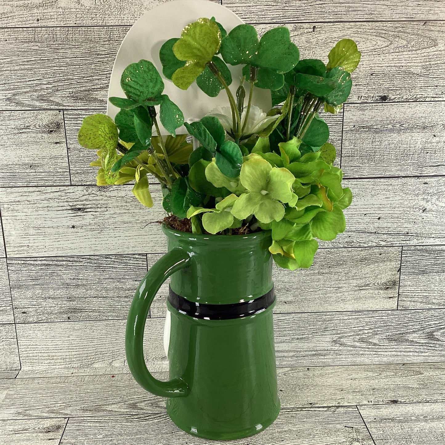 AGD Saint Patrick's Decor  – Irish Gnome Coffee Mug Floral Display