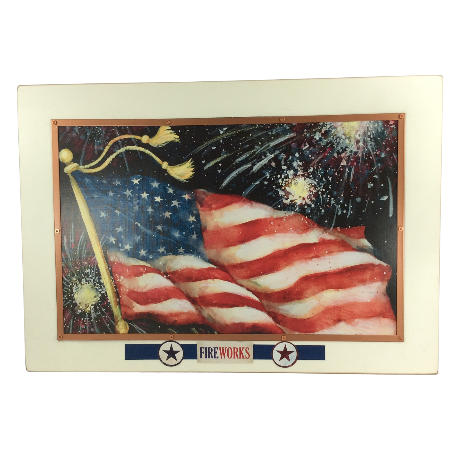 AGD Patriotic Decor -  American Flag Fireworks Box Sign