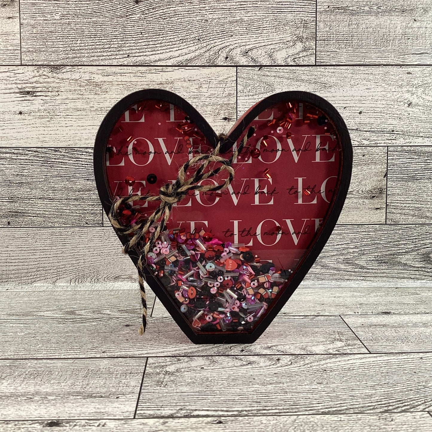 AGD  Valentine Decor - Heart Shaker Love Word Tabletop Display