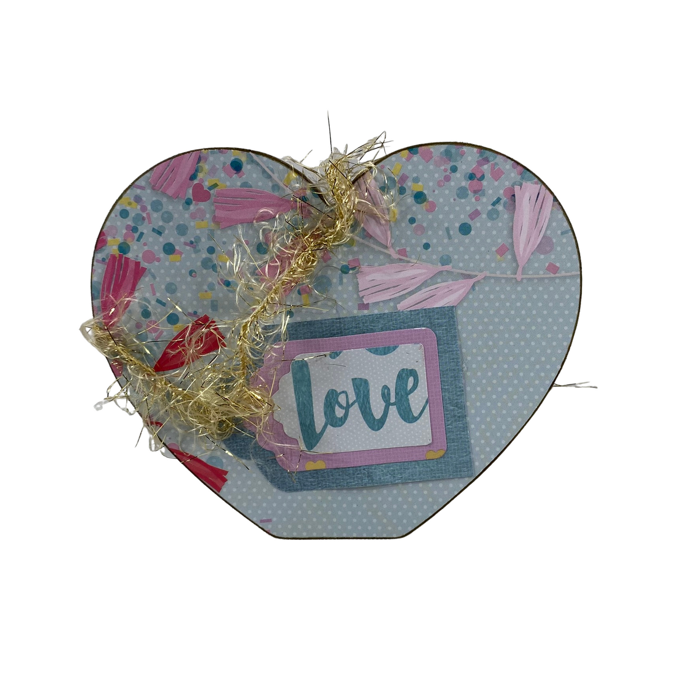 AGD Valentines Decor - Besties Love Double-Sided Chunky Heart Sitter