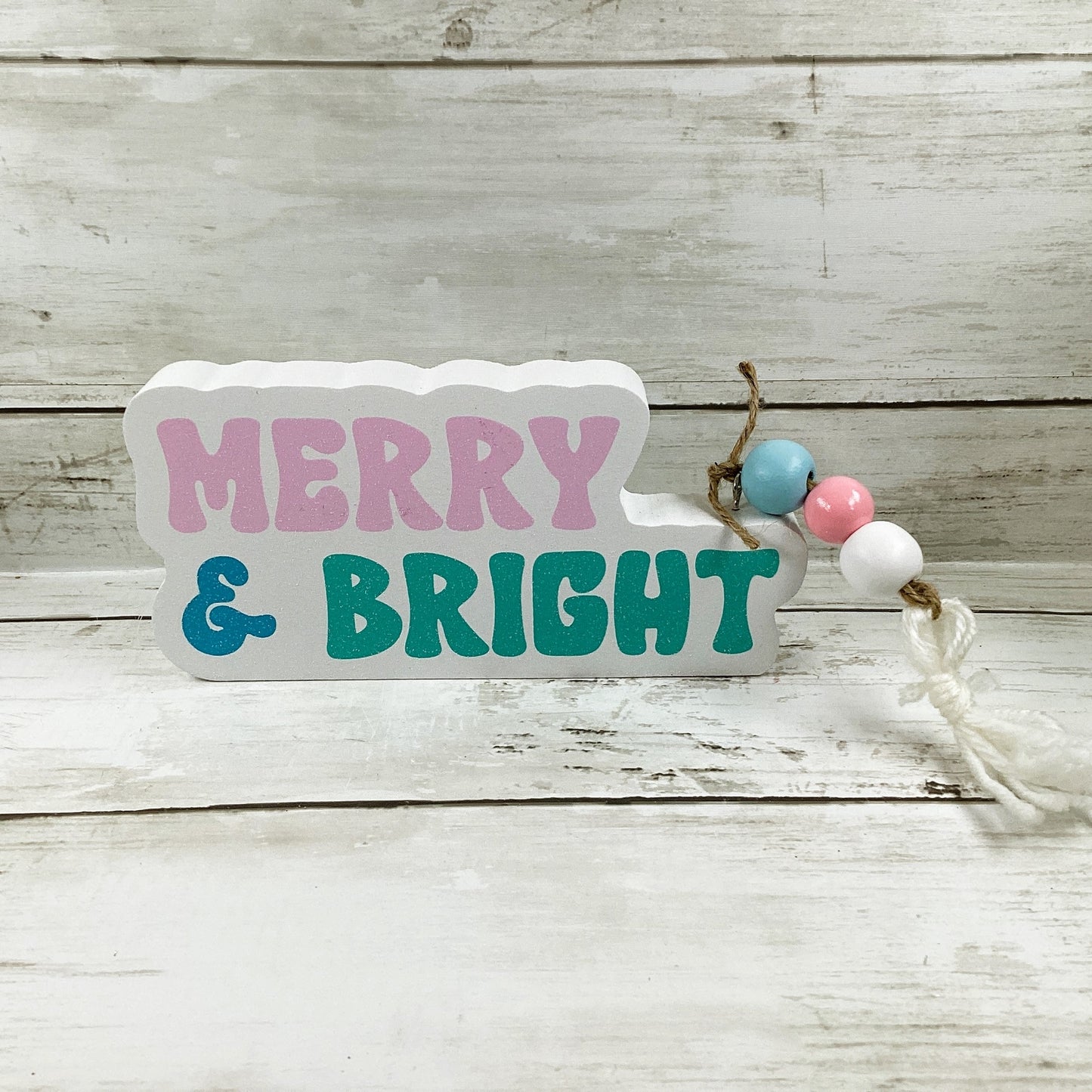 AGD Christmas Decor - Pastel Mid Century Sled Reindeer Tier Tray 5pc Set