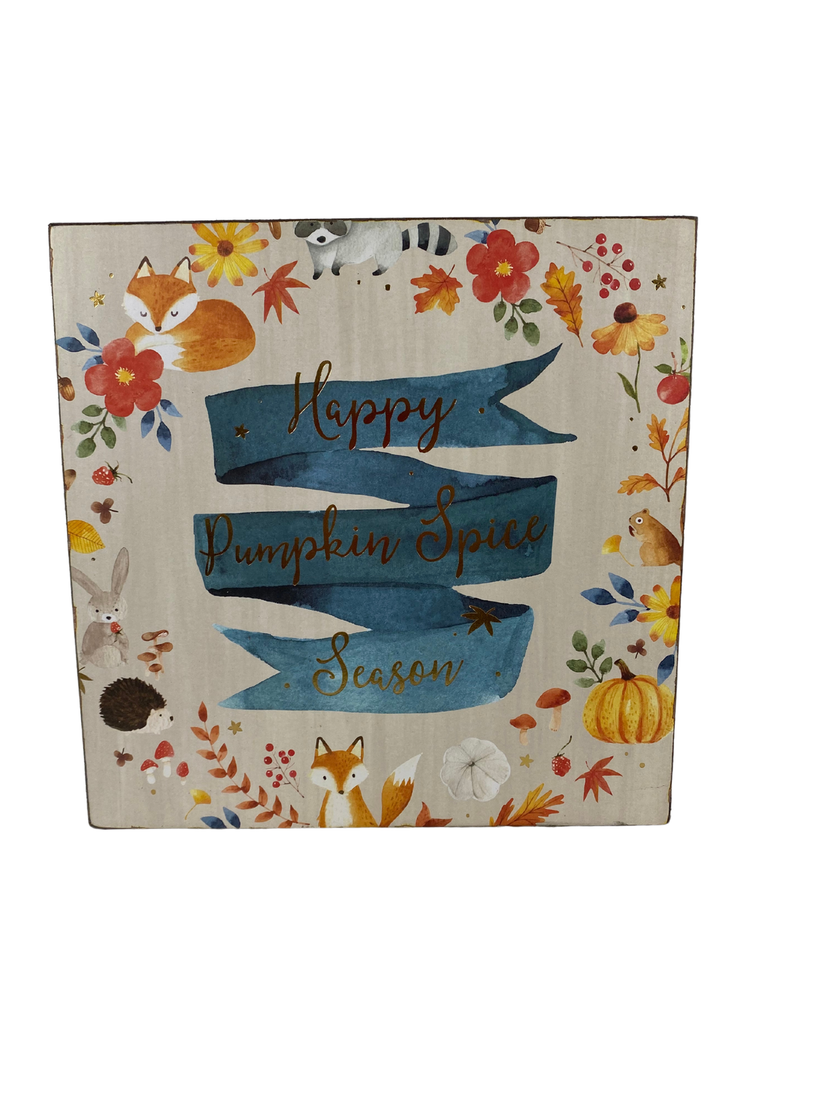 AGD Pumpkin Spice Happy Harvest Reversible Box Sign