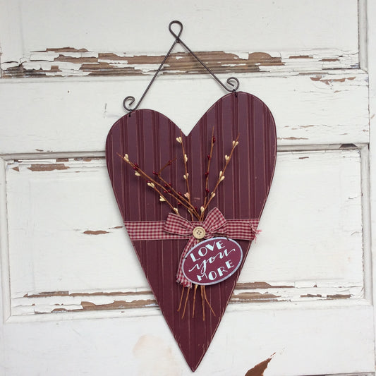 AGD Valentine's Decor – Love You More Farmhouse Pipberry Wood Heart