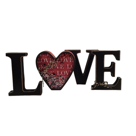 AGD  Valentine Decor - Heart Shaker Love Word Tabletop Display