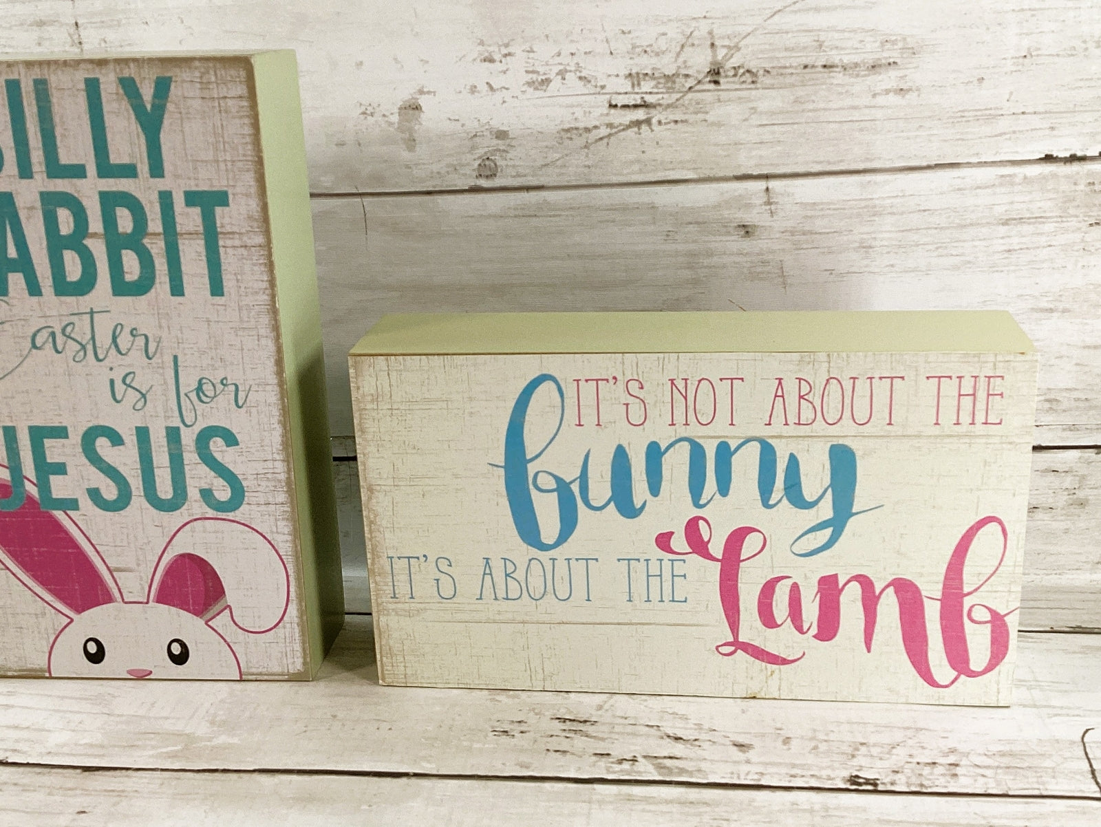 HL Easter Decor - About the Lamb & Silly Rabbit Sign 2pc