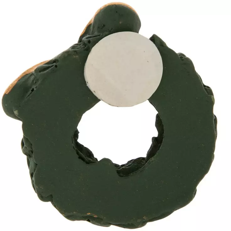HL Christmas Supplies Craft - Miniature Resin Green Wreath Stickers 6pc