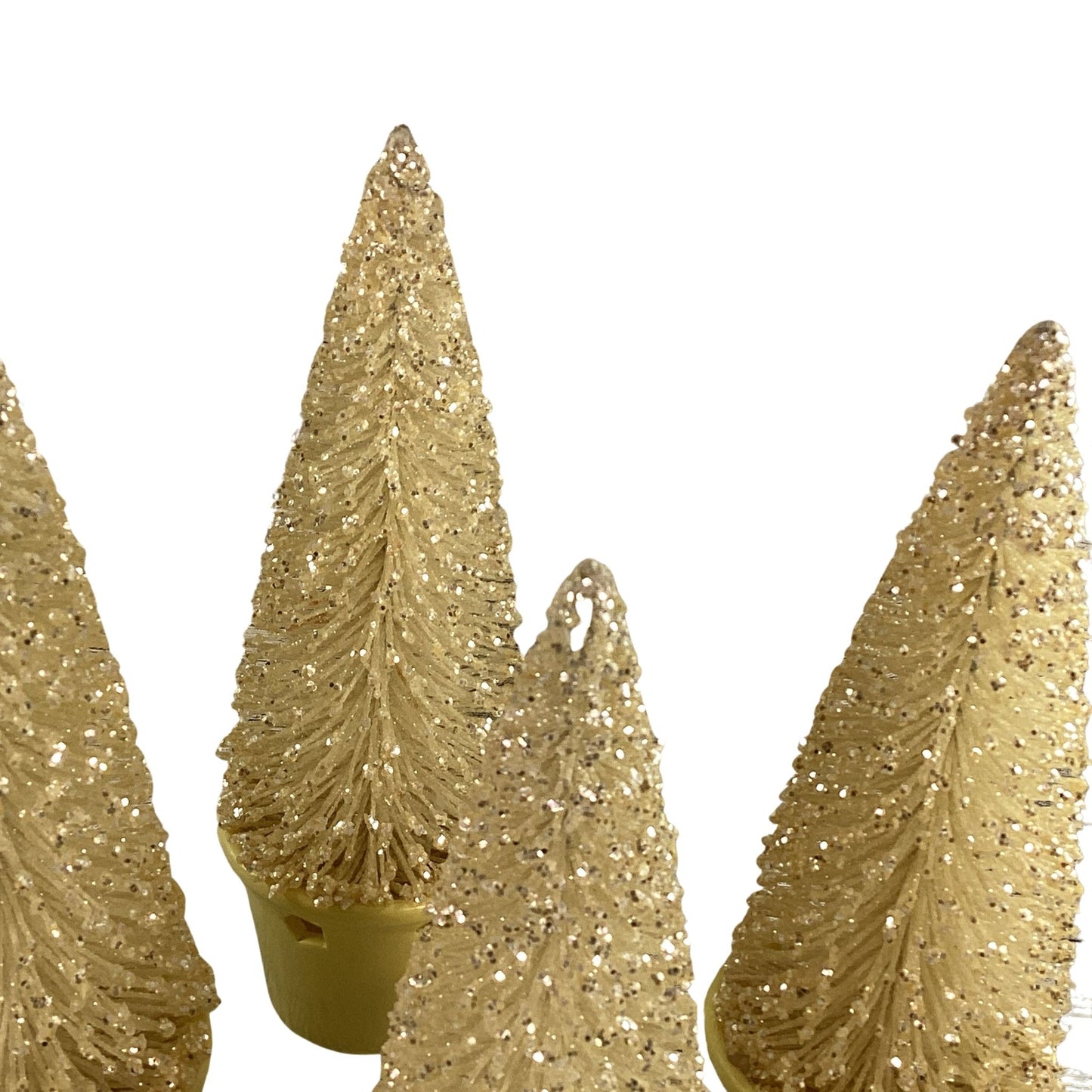 AGD Easter Decor -  Yellow Pastel Spring Sisal Bottlebrush Trees 4pc Set