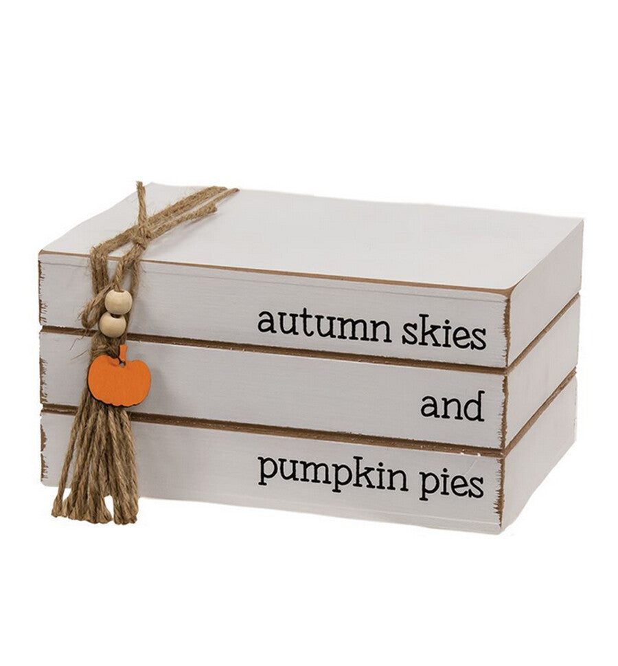 CWI Fall Decor - Autumn Skies Pumpkin Pies Stacked Book