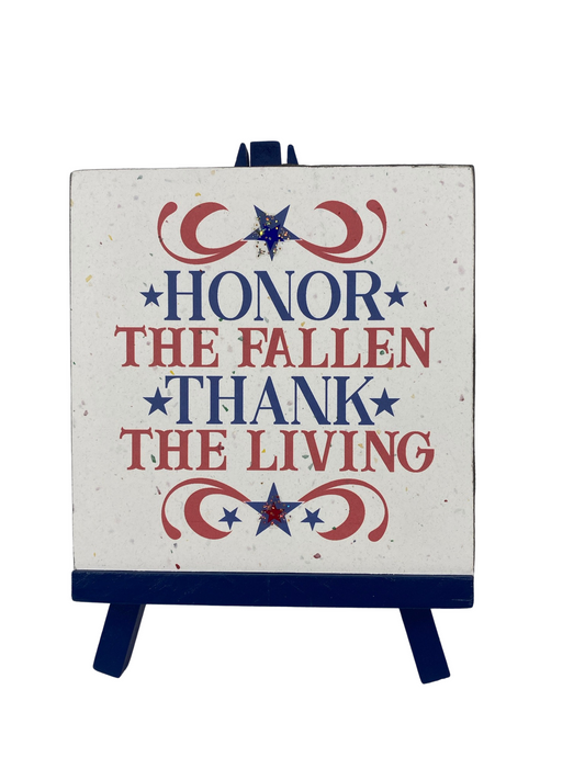 AGD Patriotic Decor - Memorial Veteran Day Sign Easel Display