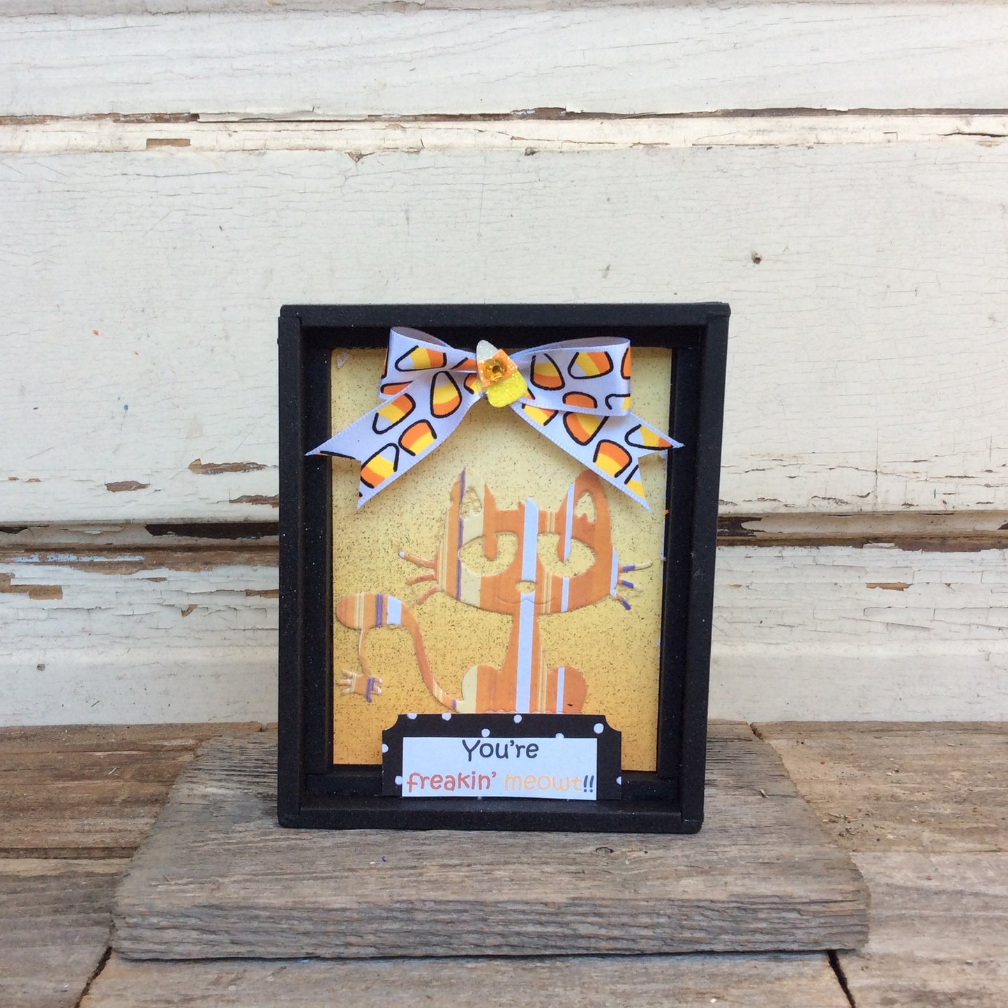 AGD Halloween Decor - You're Freakin Meowt Cat Box Sign