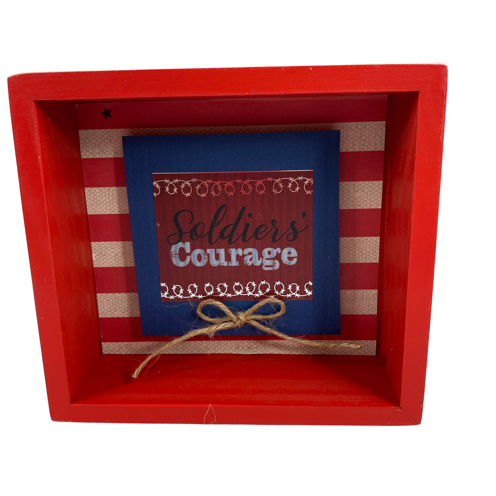 AGD Patriotic Decor - USA Patriot Courage Solider Double-Sided Box Sign