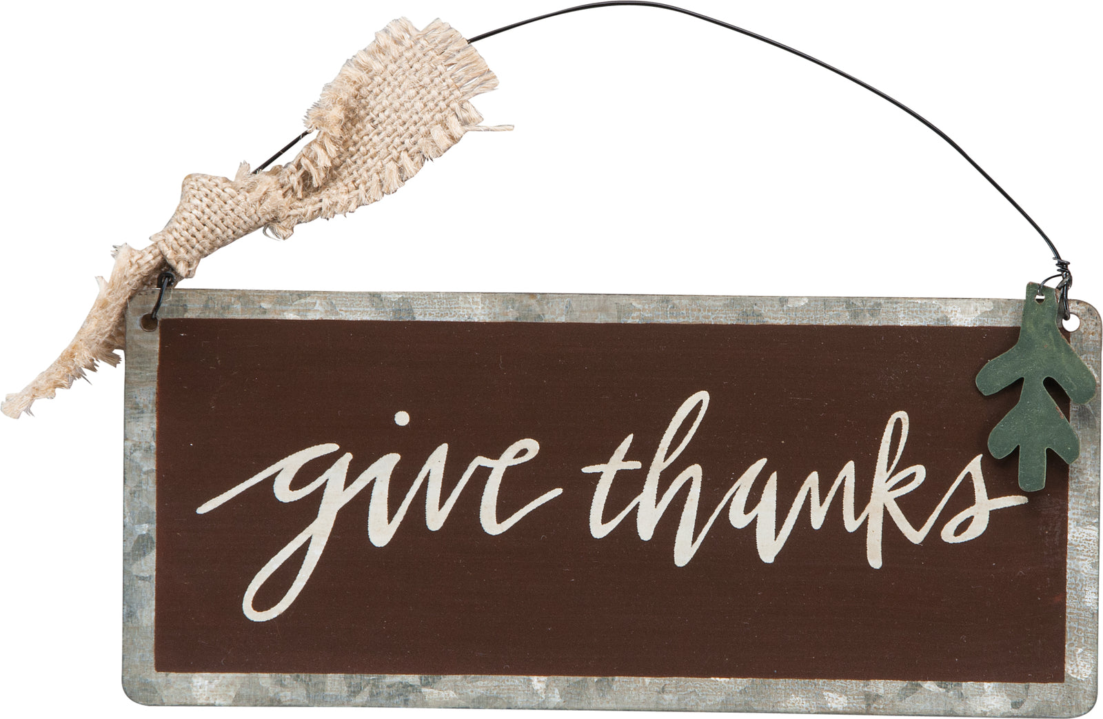 PBK Fall Decor - Med Tin Ornament Sign Give Thanks #23909