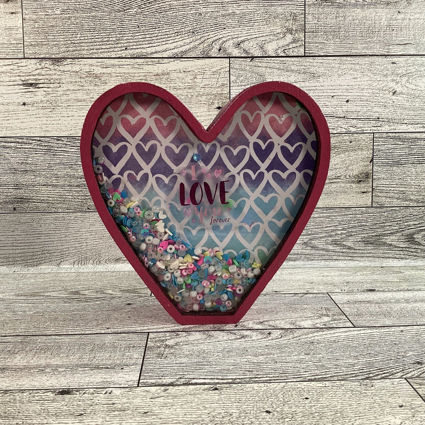 AGD Valentine Decor - Heart Shape Chunky Wood Dry Shaker 2pc Set