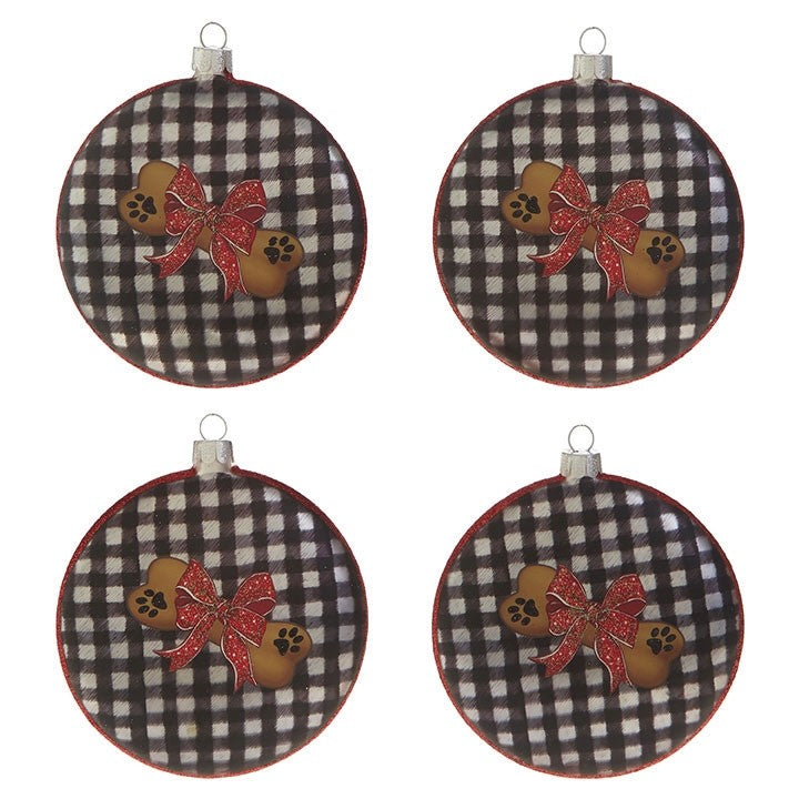 Raz Imports Christmas Decor - Glass Dog Puppy Ornaments 4pc Set