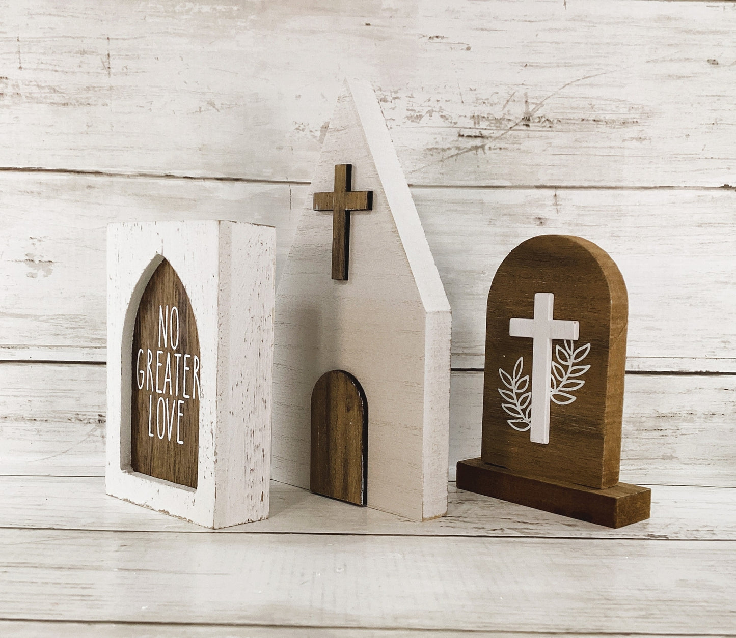 CP Easter Decor - Resurrection Scene No Greater Love Church 3pc Set