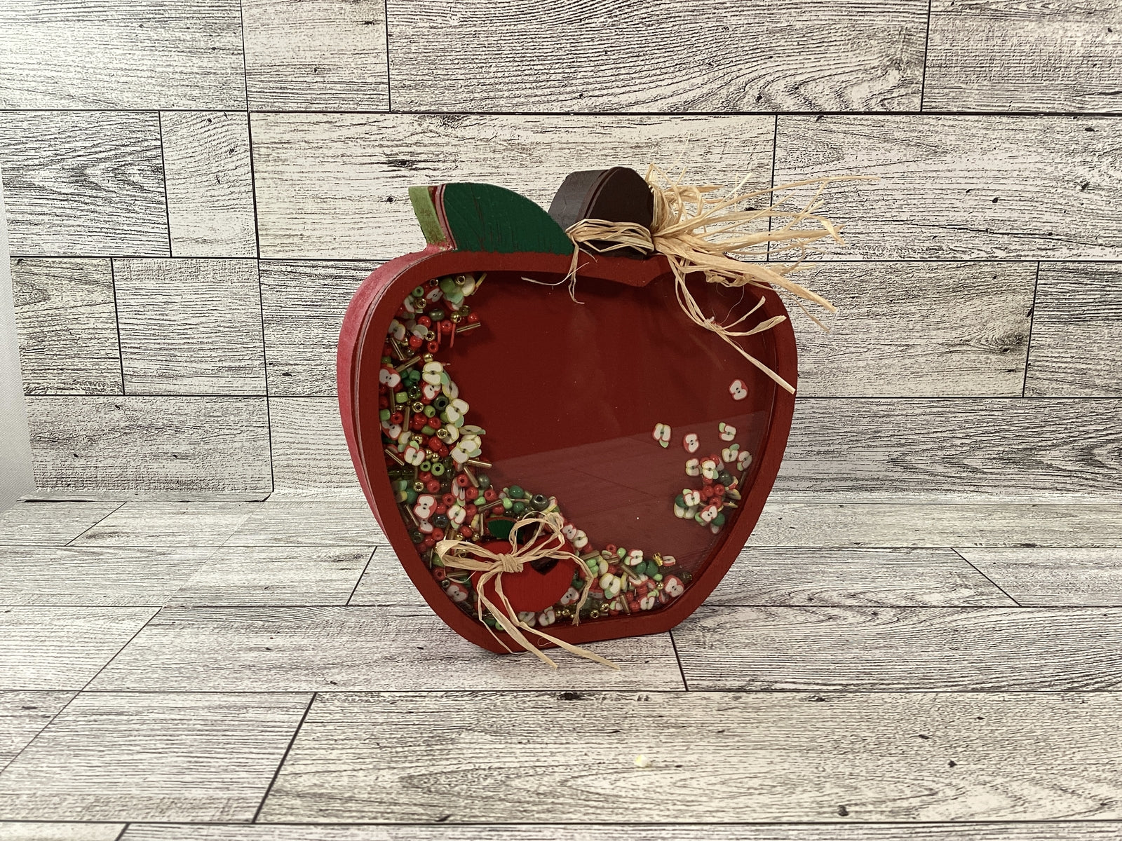 AGD Fall Decor - Teacher Harvest Apple Fall Chunky Wood Shaker Sitter