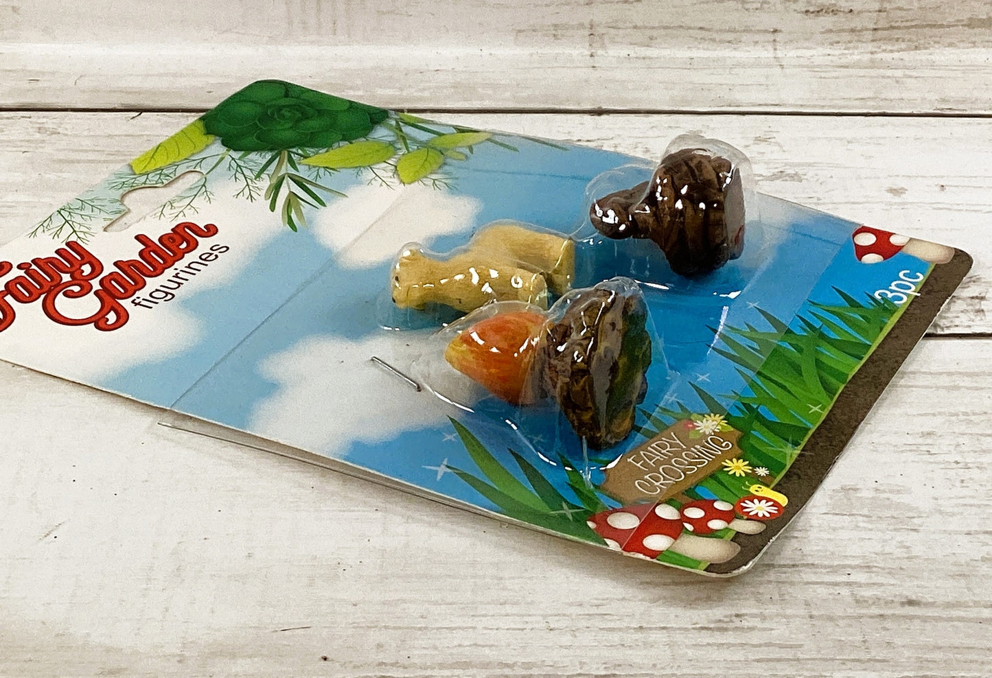 DT Fairy Garden Decor - Basket Dog Camp Fire 3pc Set