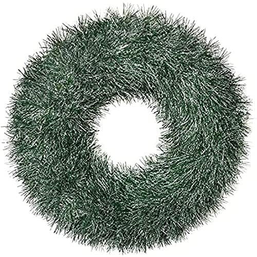 Amscan Christmas Decor - Faux Pine with White Tips Tinsel Wreath