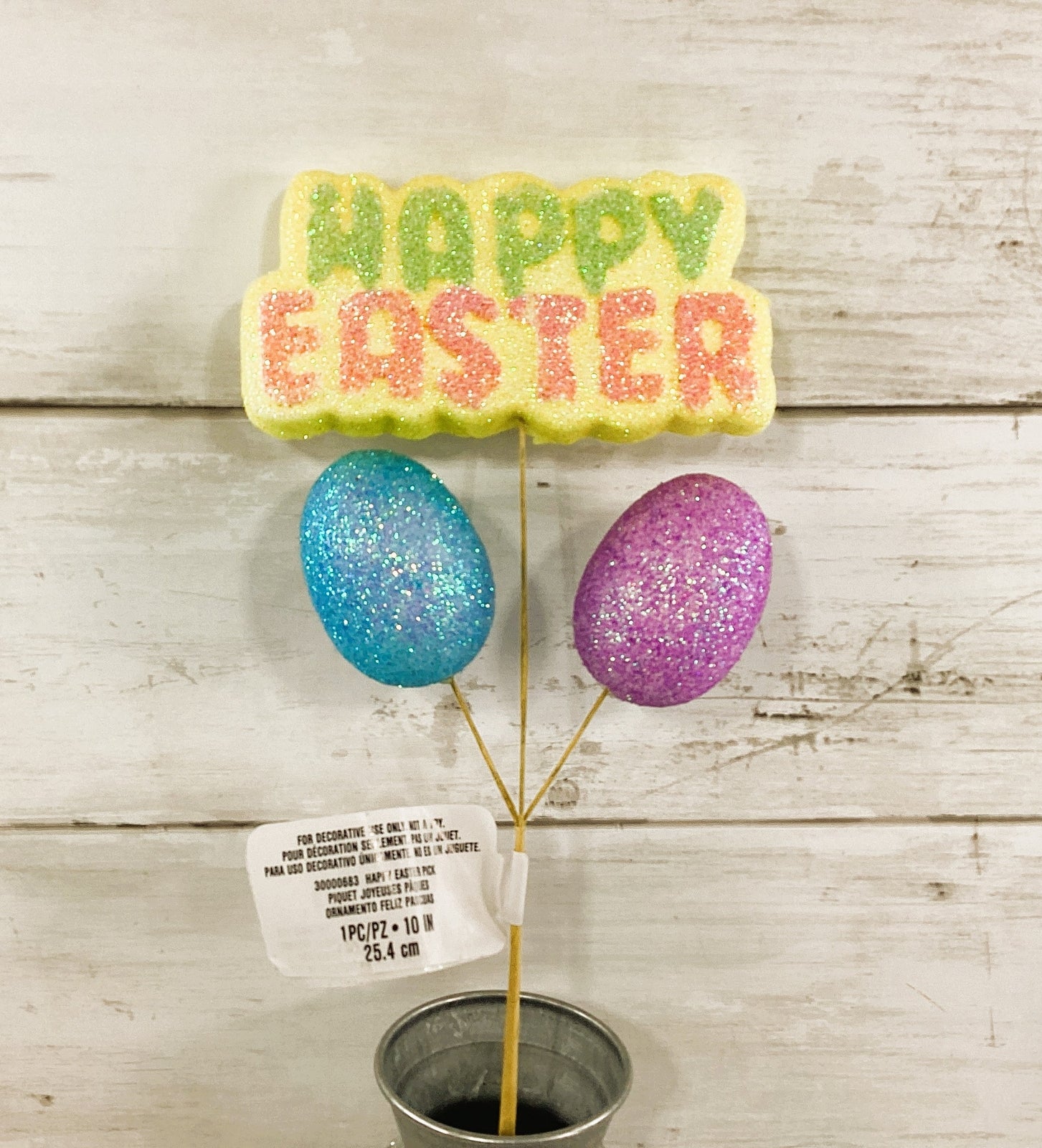 Darice Easter Craft Supply - Foam Glitter Happy Easter Pick 2pc Set